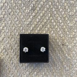 Authentic  VVS Moissanite 1.0 CT Sterling Silver Stud Earrings – Certified