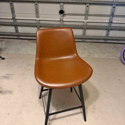 4 Brown Faux leather chair