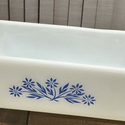Vintage Anchor Hocking Fire King 1 qt. Loaf Pan/Casserole 441 Blue  Flowers, USA