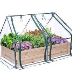 Raised Garden Bed With Greenhouse 