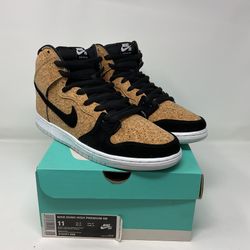 2015 Nike Sb Dunk High Premium Cork Black 313171-026 Men’s Sneakers Size 11  Brand New