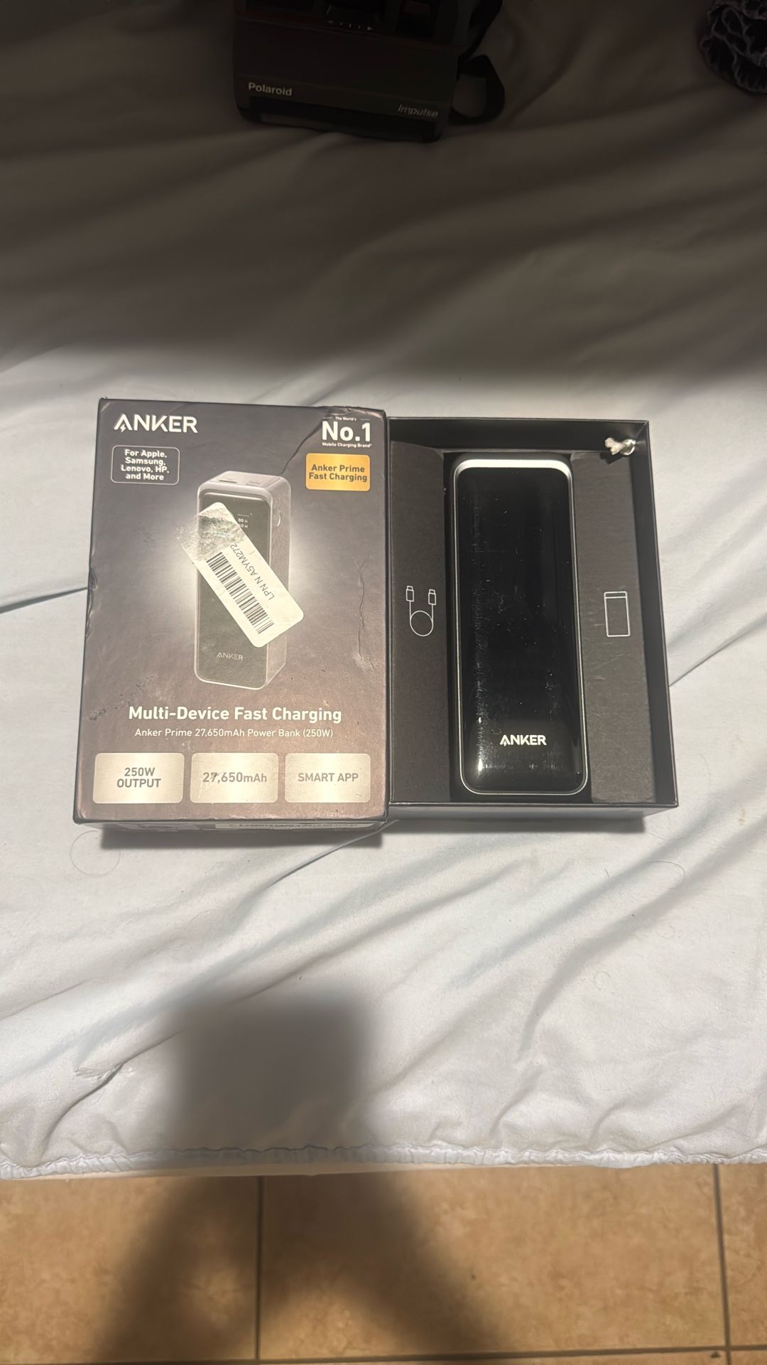 Anker Prime Power Bank, 27,650mAh 3-Port 250W Portable Charger for Travel, TSA-Approved, Smart App, for MacBook Pro/Air, iPhone 16/15/14 Series, Samsu