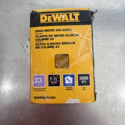 DeWalt 23GA micro pin nails 1 1/2”