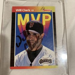 1991 Will Clack Signed Card Also W/ Poster card