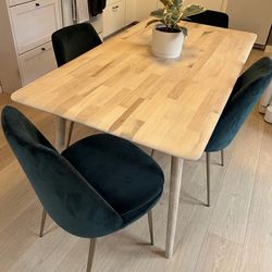 West Elm mid century modern dining table and chairs