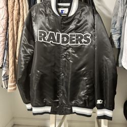 Vintage Raiders Satin Bomber Jacket by Starter