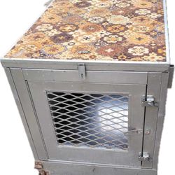 Rare Large Folding Metal Dog Kennel And Grooming Table 
