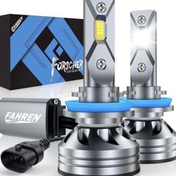 FAHREN H11/H8/H9 LED Headlight Bulbs, Upgrade 18000Lumens 500% Brightness 6500K Cool White LED Bulb, Plug-and-Play Replacement Headlamp Bulbs Kit, IP6