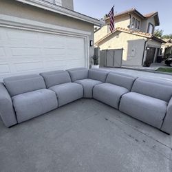 Grey Recliner Sectional 5 Pcs