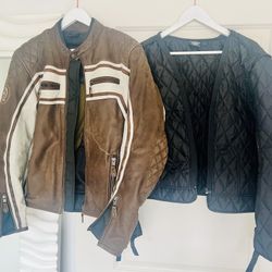 Genuine Harley Davidson Leather Jacket,SizeL w/Protectors&winter Liner