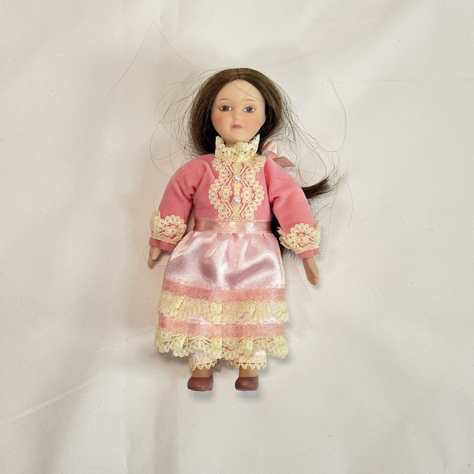 Pleasant Company Porcelain Mini Doll (5”) – Pink Lace Dress