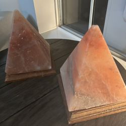 Two Salt Lamps Pyramid Shaped