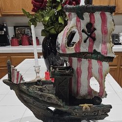 🏴‍☠️ Pirate Ship with Sail Aquarium Decoration
