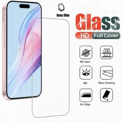 Tempered Glass Full Screen Protector & Rear Camera Lens Protector for iPhone 16e