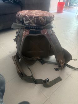 Camo Hunting Backpack with Seat Cushion