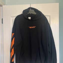 Mr. Beast Sweatshirt Hoodie Men’s XL Black Orange