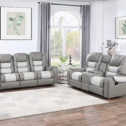 2 PC RECLINING SOFA AND LOVESEAT NEW IN BOX