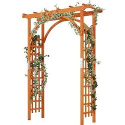 Solid Fir Wood & Metal Construction, 63’’L x 24’’W x 85"H, For Climbing Planting in Garden, Greenhouse/Wedding Decoration