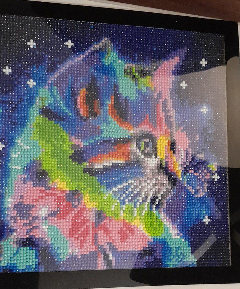 Rainbow Kitty Diamond Art Painting With Magnetic Frame 