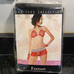 Forplay Luxe Fantasy Oil Me Up Lingerie (Top, Skirt, Panty & Gloves) One Size 