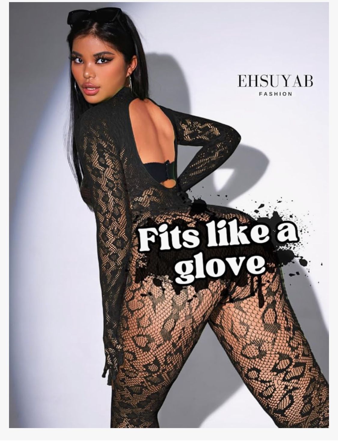 Sexy Lace Leopard Jumpsuit For Women, Fishnet Bodysuit Glow Party Club, Poster One Piece Mesh Full Body Rave Outfits