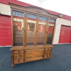 Vintage French provincial china cabinet 