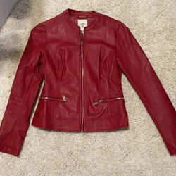 Guess red fake leather jacket Xsmall  Fits Small wore once Lined