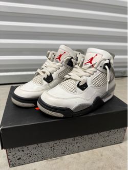 Nike Air Jordan 4 Retro White Cement sneakers Youth Size 3 1/2
