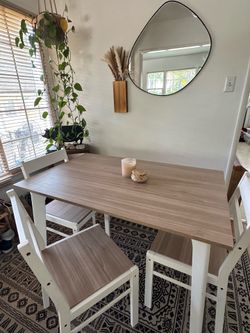 Dining table with bench