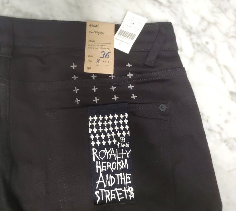 BRAND NEW Ksubi Van Winkle Ace Black Slice Jeans Size 36