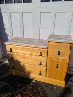 Wood Dresser and changing table