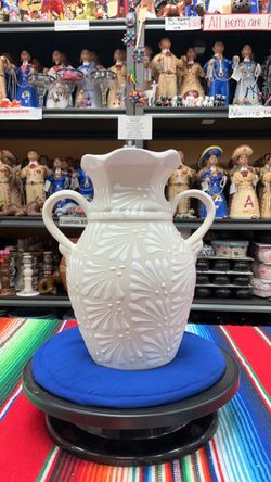 🌺💥 florero de Talavera con asas blanco 20% de descuento💥🌺