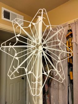 White Plastic Christmas Hangers Star. A set of 2.