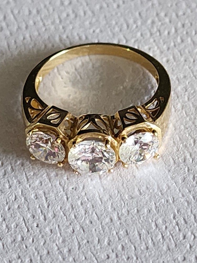 14k Gold Cz Ring