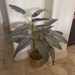 Artificial Plant In Bronze Pot