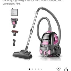 Canister Vacuum Cleaner, 32Kpa 1600W Bagless Vacuum Cleaner, Dust Full Indicator, H13 HEPA Filter, 3.7Qt Large Capacity, Lightweight Vac for Hard Floo