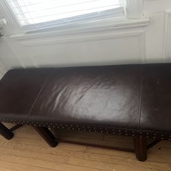 Leather bench espresso brown