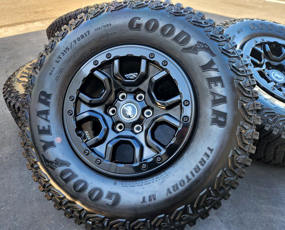 17” Ford Bronco Beadlock Sasquash Gloss Black wheels
