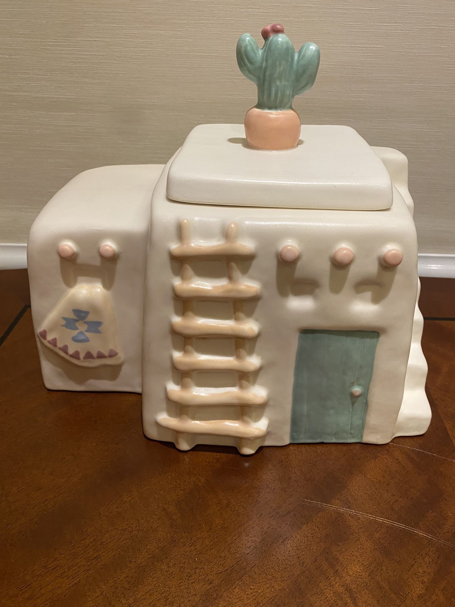 Vintage Treasure Craft Adobe House Cookie Jar
