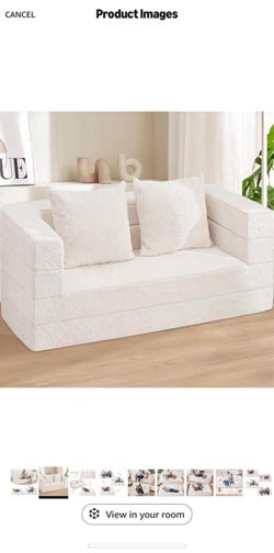 White couch fluffy soft