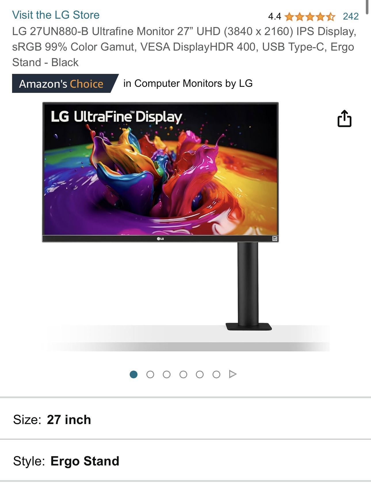 LG Ultrafine 27” Monitor