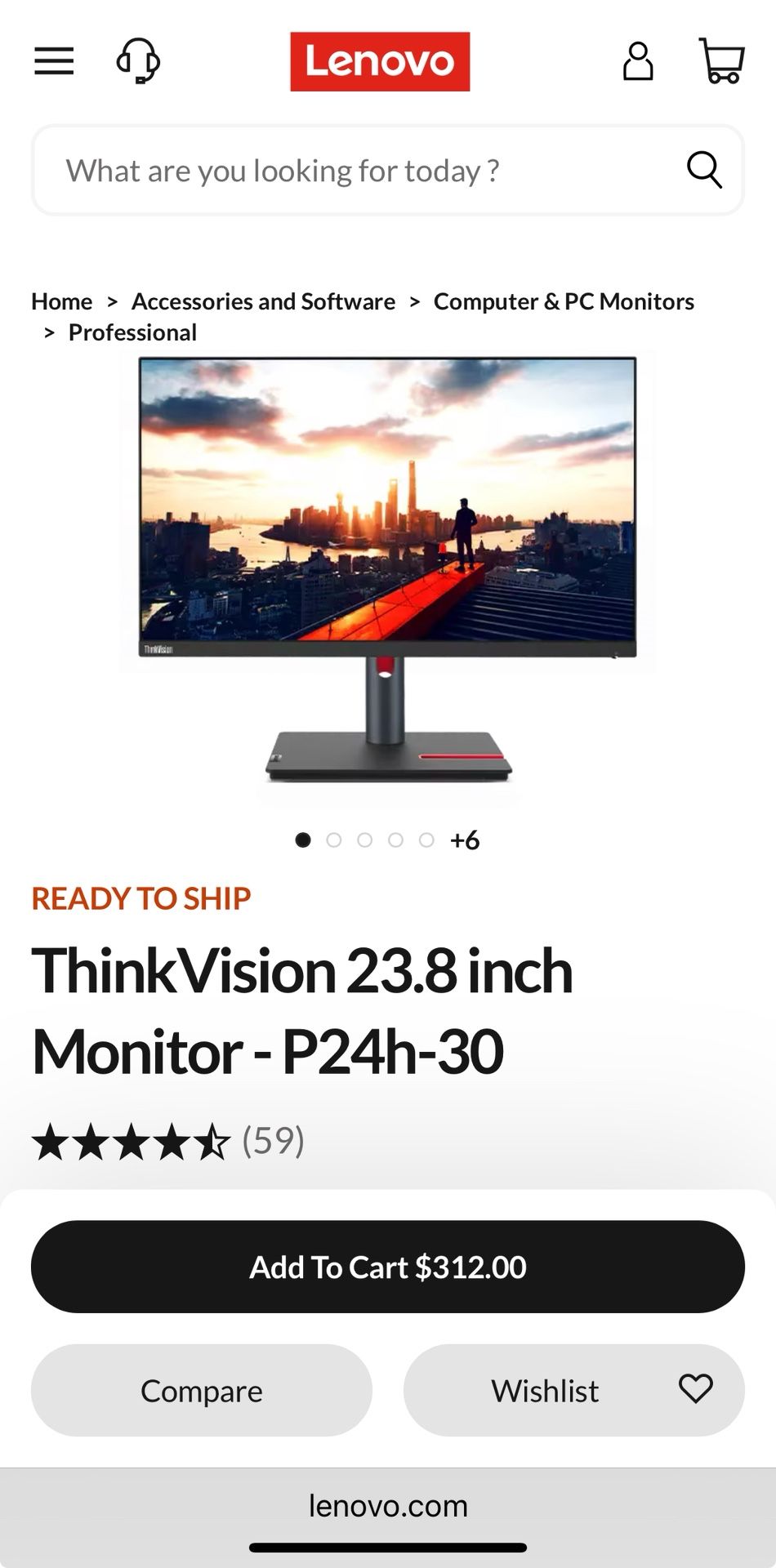 ThinkVision 23.8 inch Monitor - P24h-30