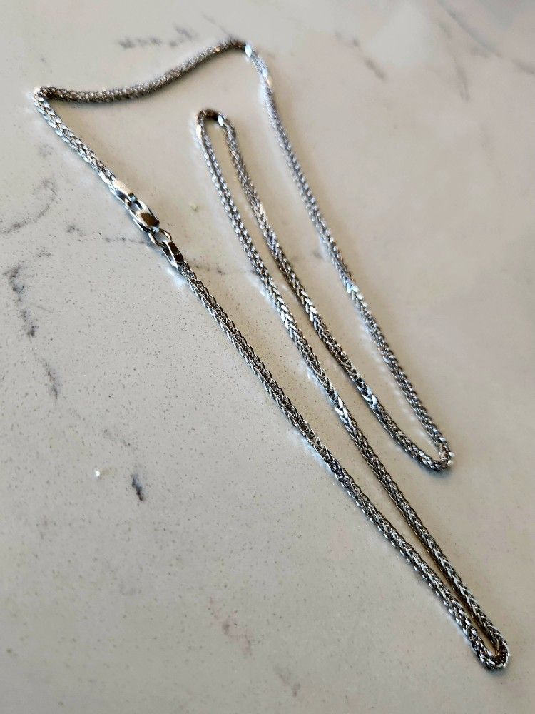 14K White Gold 2.0mm x 2.0mm Wheat Chain ◇ ITALY 585 | 20" ◇ 6