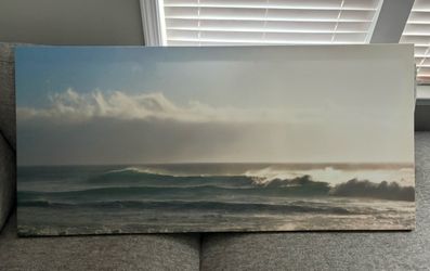 Canvas Art Large Ikea PJATTERYD Sea Water Waves 47 1/2” x 22”