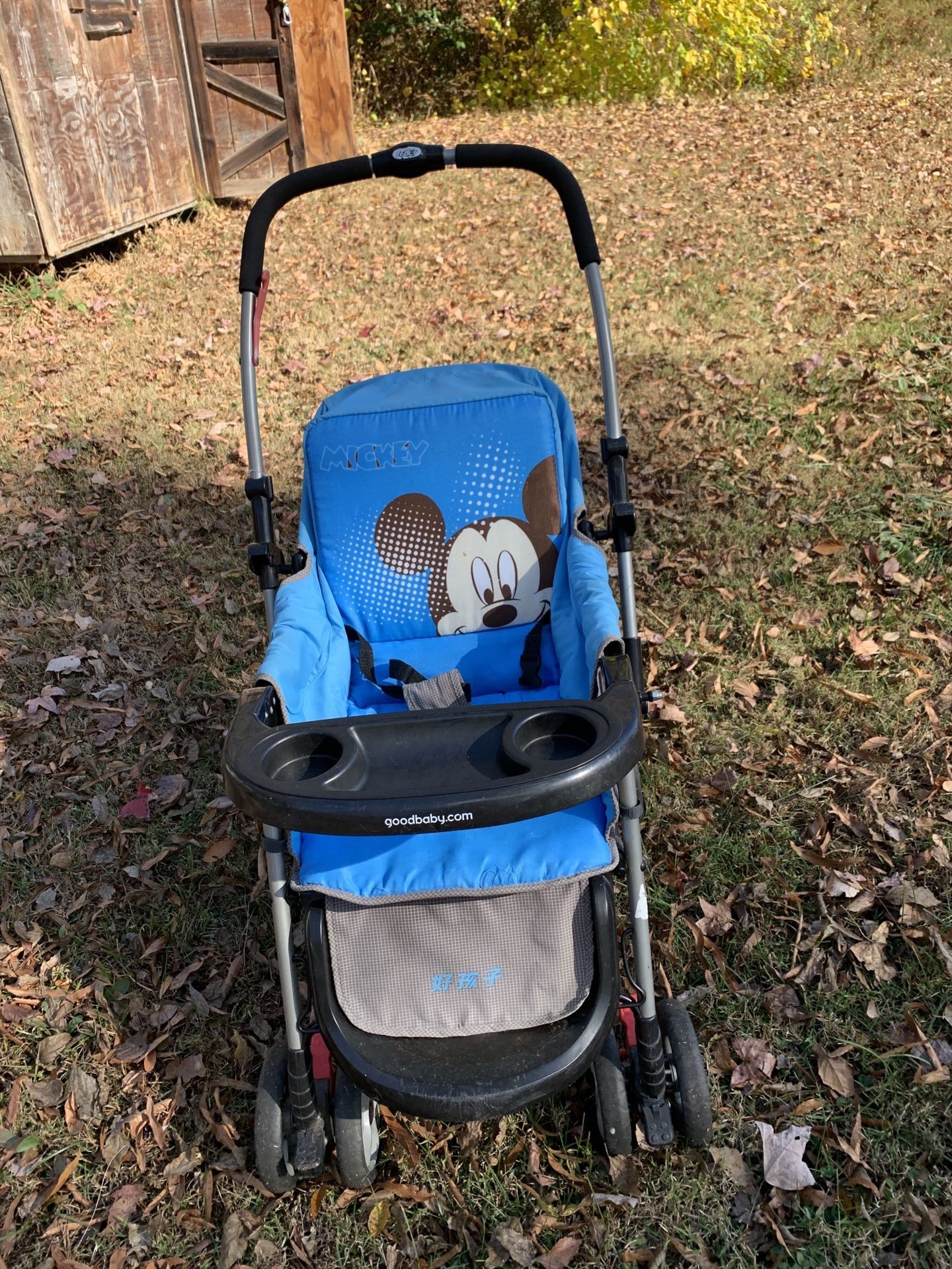 Mickey Mouse stroller with cupholders