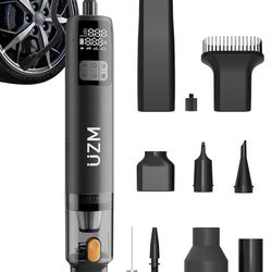 UZM Portable Car Vacuum, 12000Pa 3-in-1 Car Vacuum Cleaner & Tire Inflator
