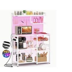 2 Storage shelf, Brown and white