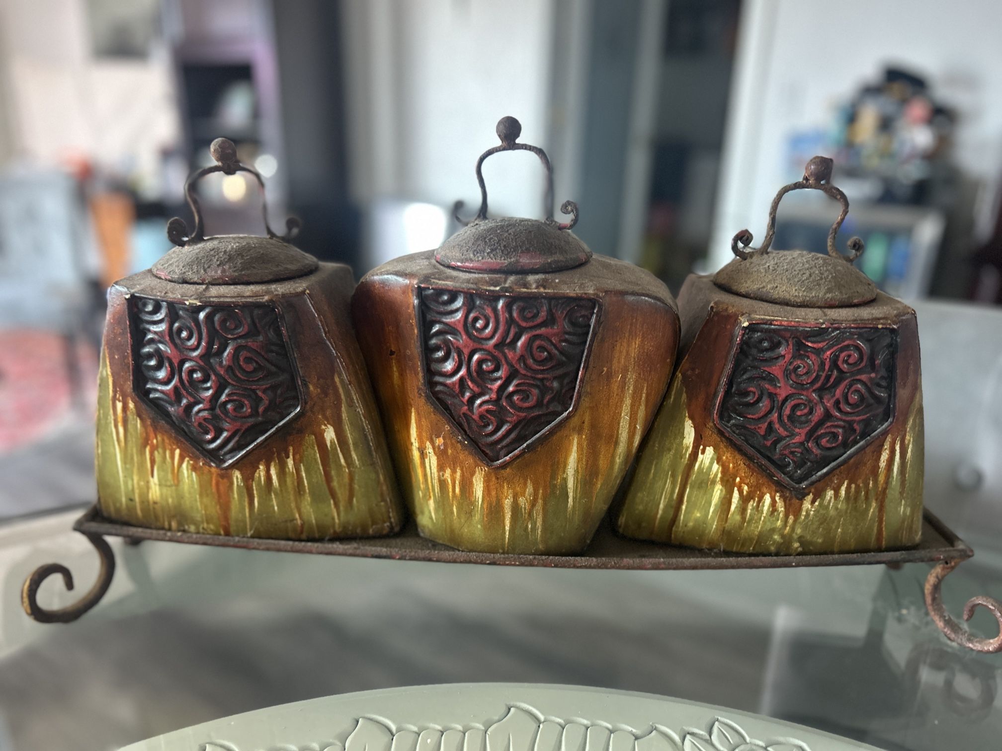 Set of three canisters