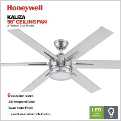 NEW Honeywell Kaliza 56” Modern Ceiling Fan w/ Remote – LED Light – Sealed Box