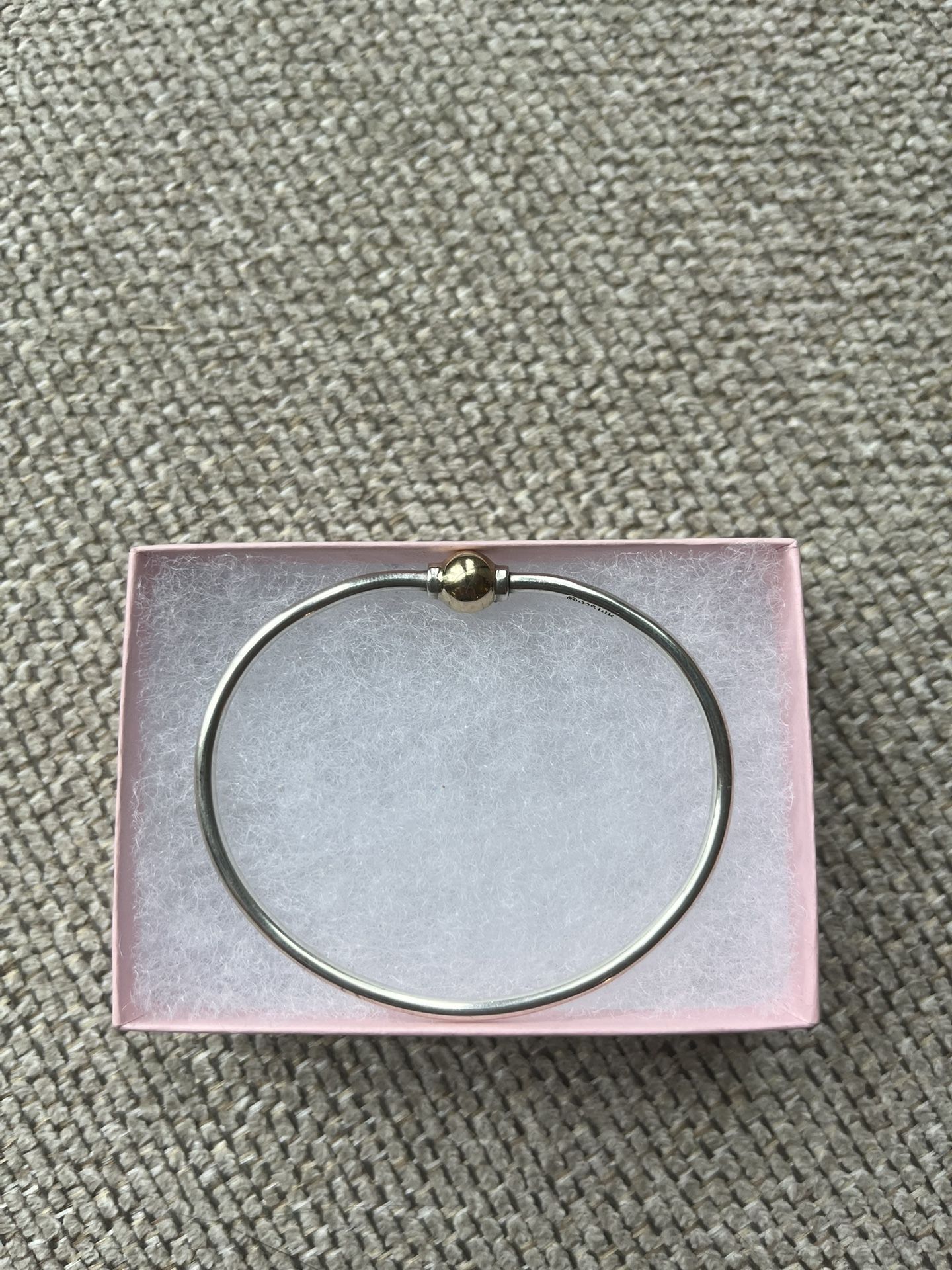 $130 - 6.5in 14k yellow gold & 925 Sterling Silver Cape Cod Single Ball Bracelet